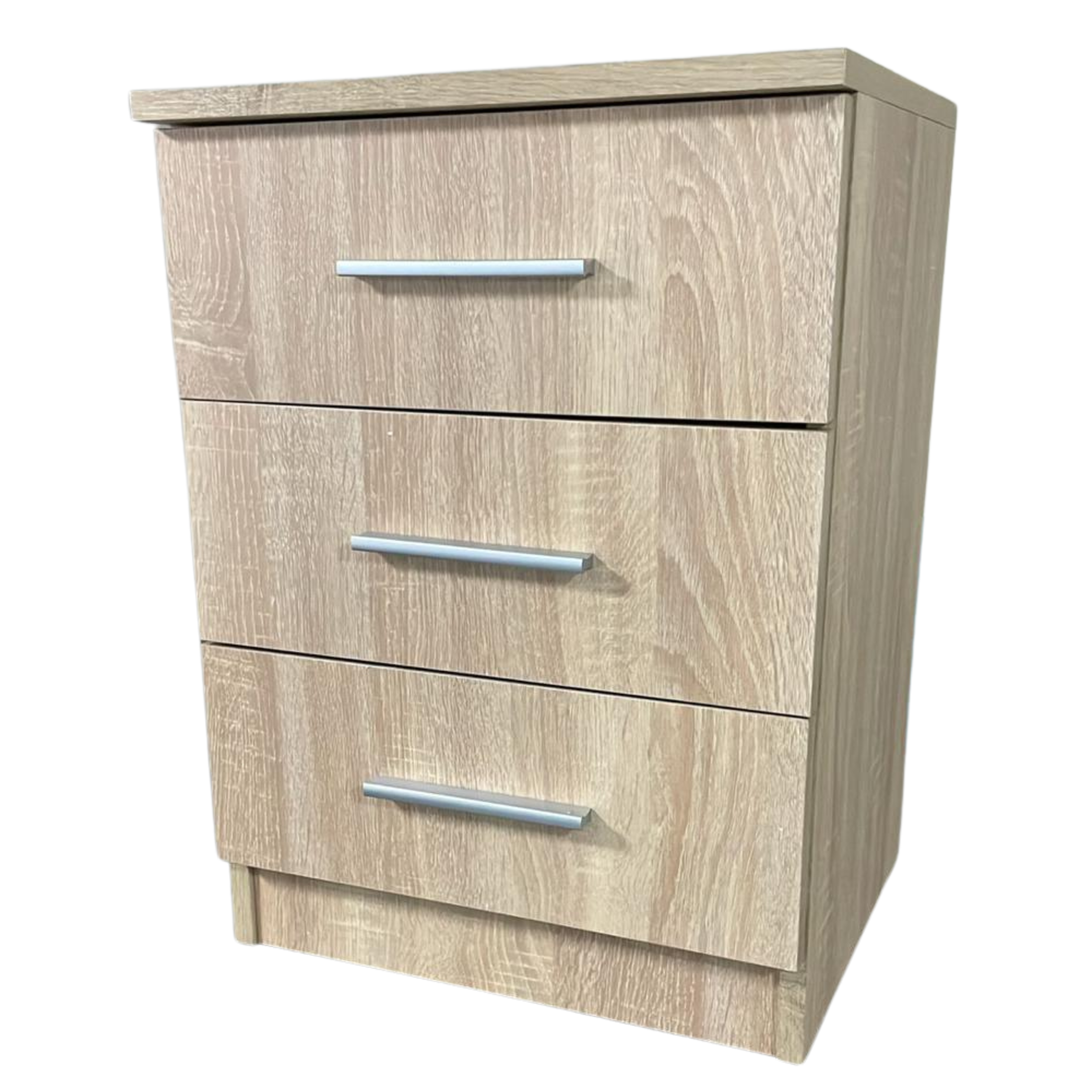 3-Drawer Bedside Table – Compact Nightstand with Storage – Multiple Finishes – Modern Bedroom Furniture