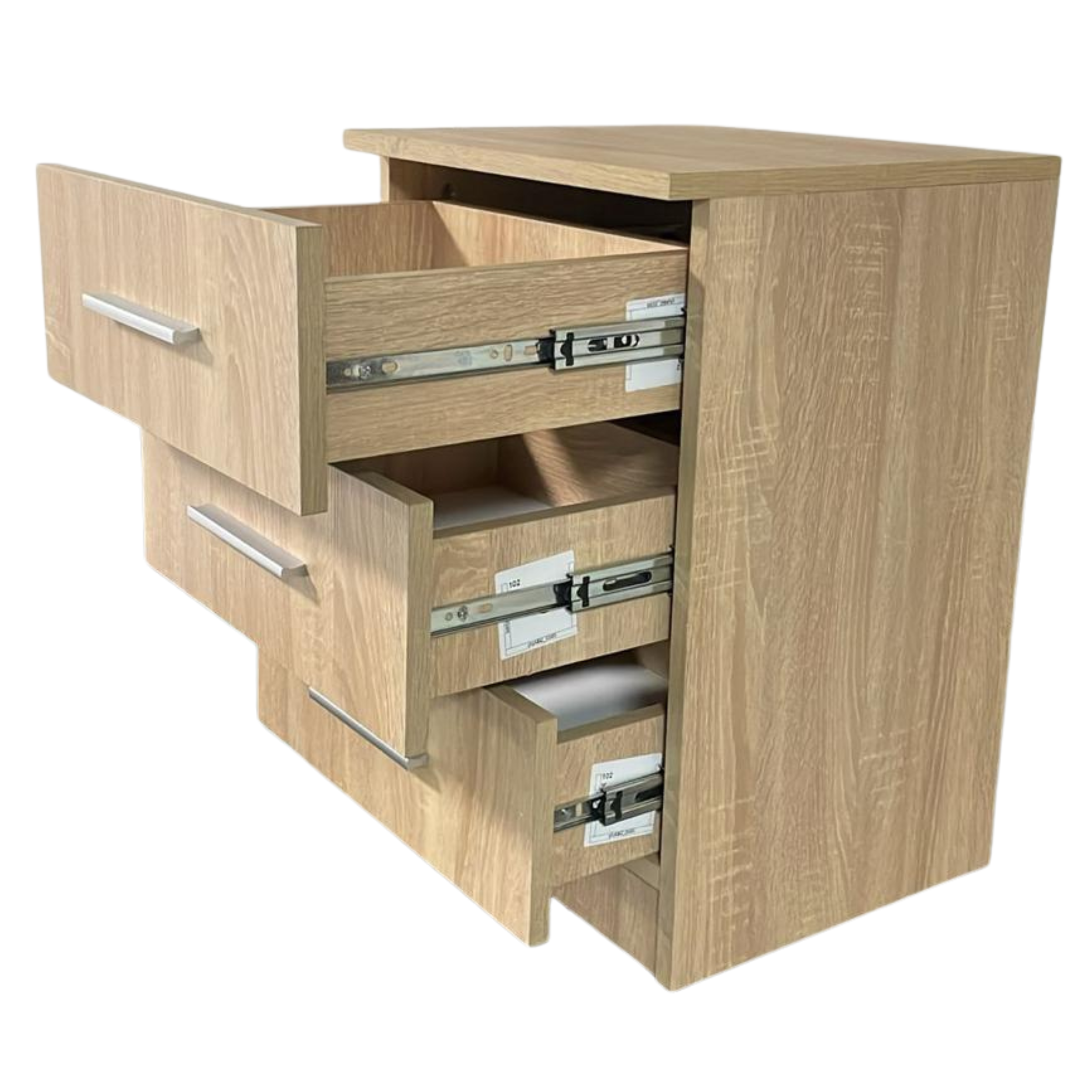 3-Drawer Bedside Table – Compact Nightstand with Storage – Multiple Finishes – Modern Bedroom Furniture