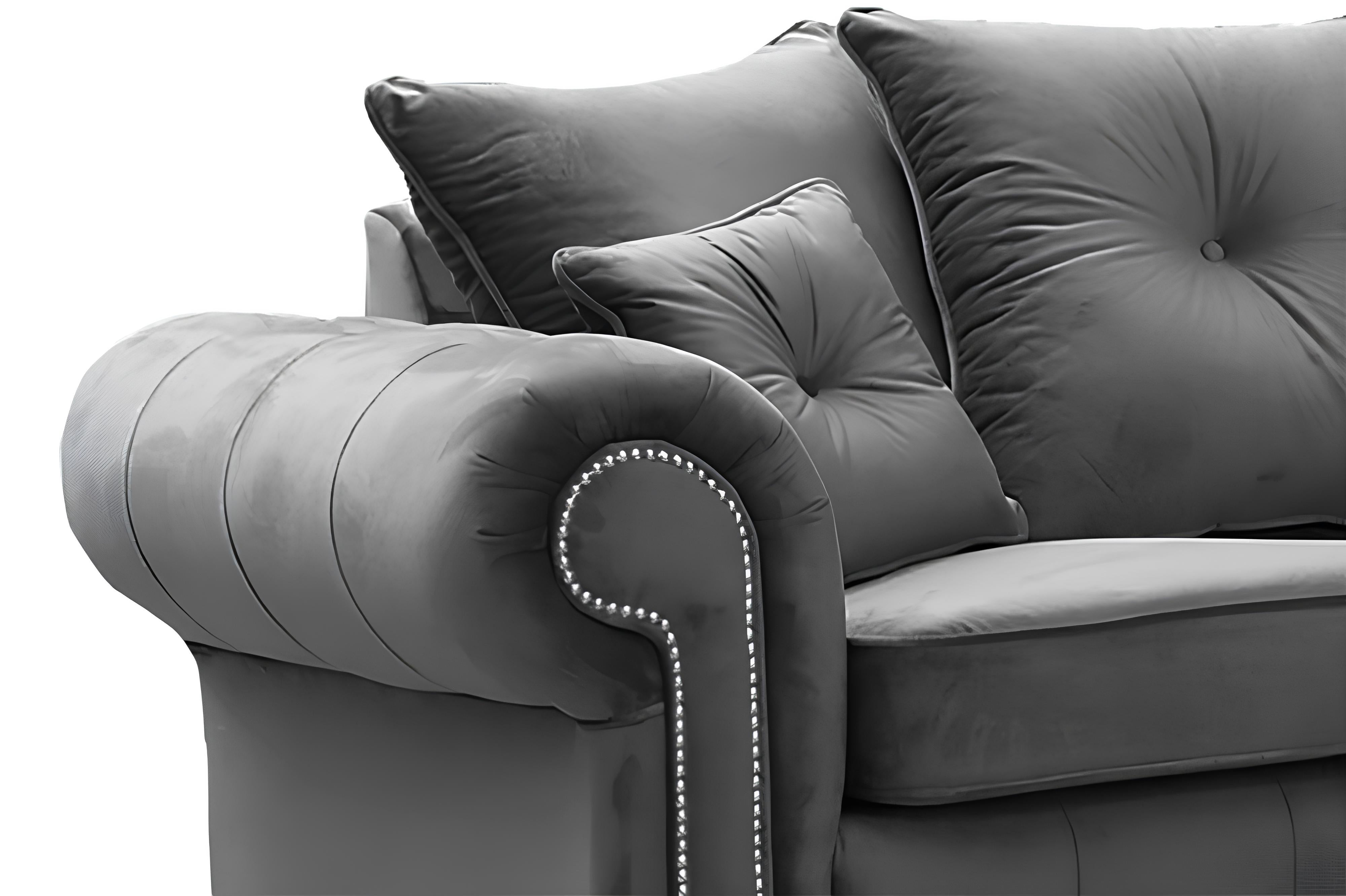 Ashwin Plush Velvet Sofa – Corner, 2-Seater, or 3-Seater – Thick Foam Seating & Scatter Cushions – Multiple Colours