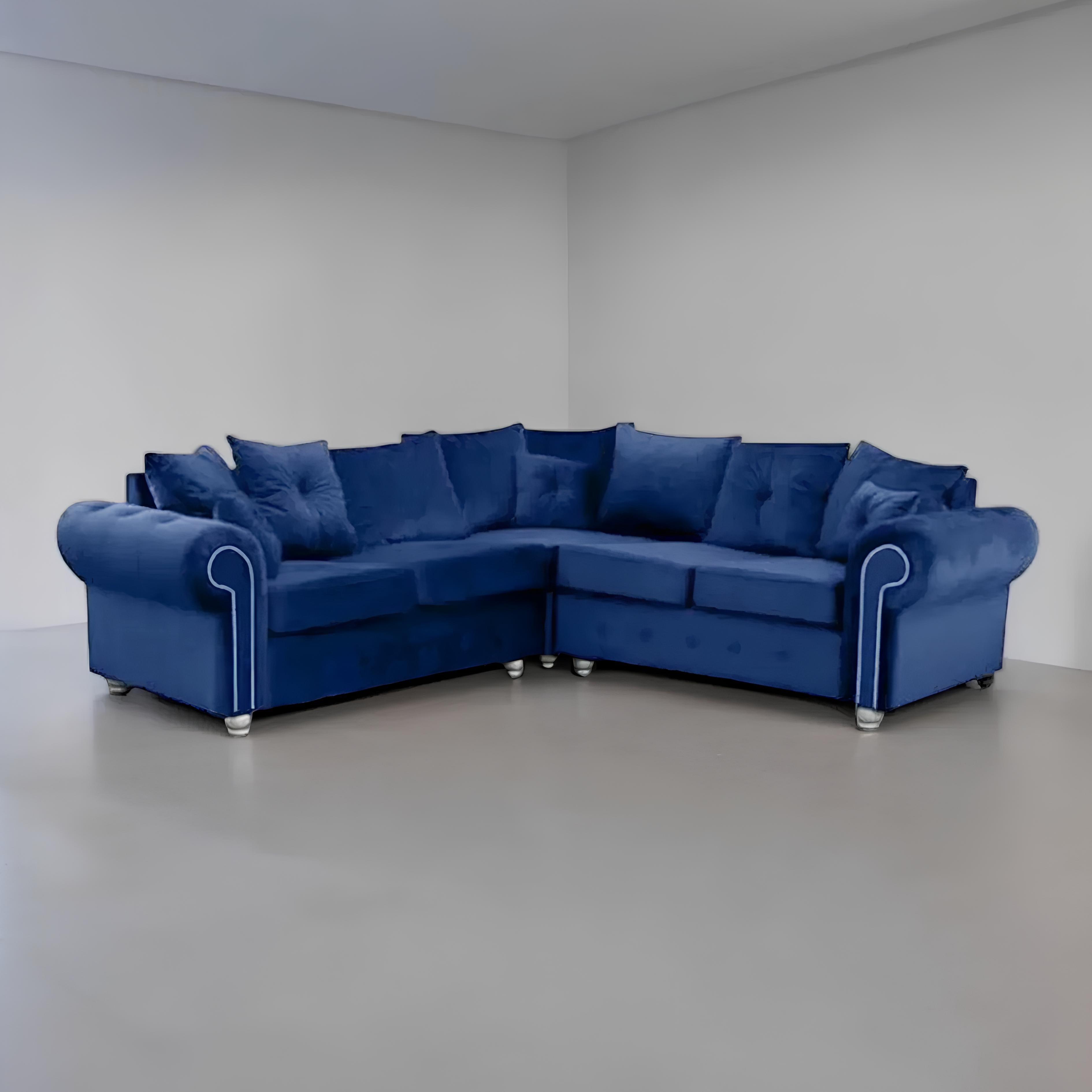 Ashwin Plush Velvet Sofa – Corner, 2-Seater, or 3-Seater – Thick Foam Seating & Scatter Cushions – Multiple Colours