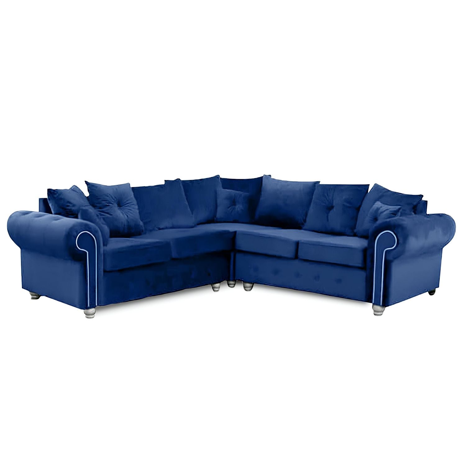 Ashwin Plush Velvet Sofa – Corner, 2-Seater, or 3-Seater – Thick Foam Seating & Scatter Cushions – Multiple Colours