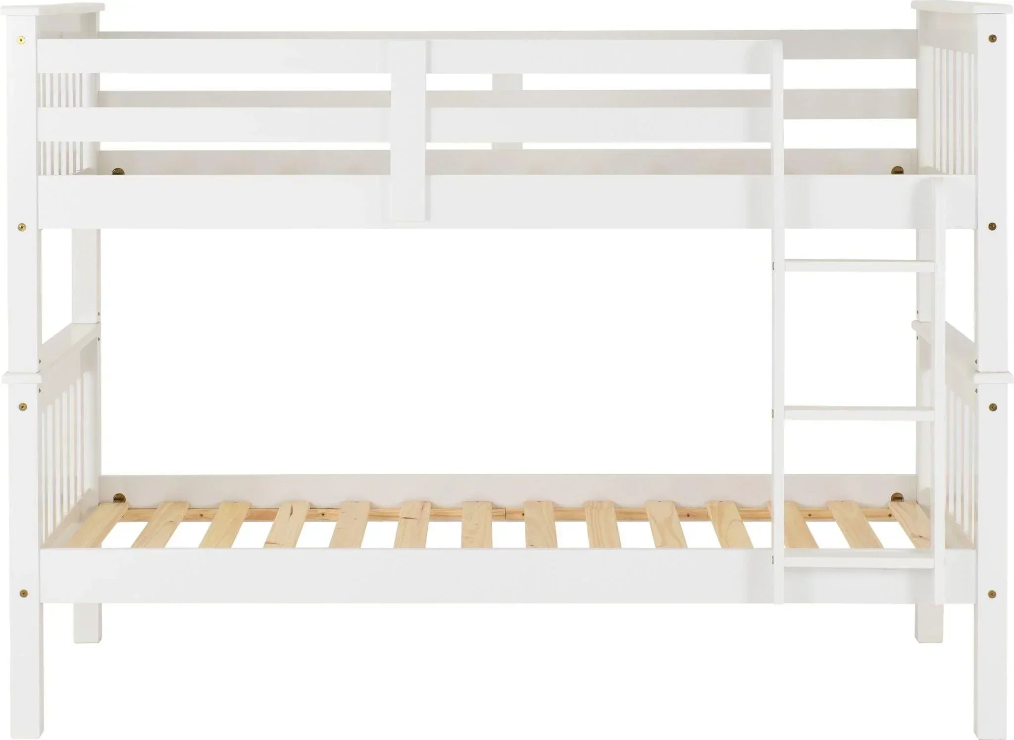 Lily Wooden Bunk Bed with Pull-Out Trundle – Solid Pine Space-Saving Frame – Kids Bedroom Furniture