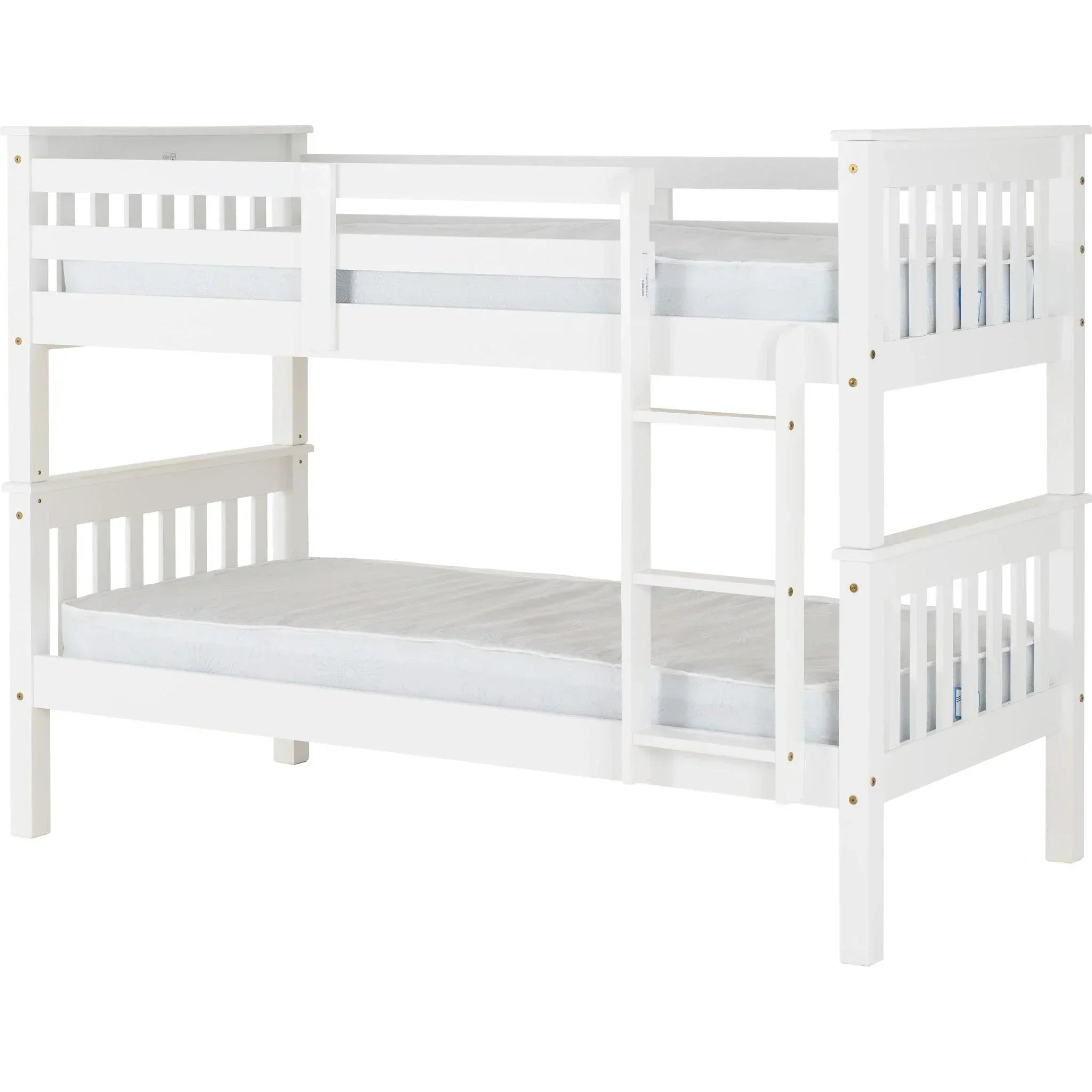 Lily Wooden Bunk Bed with Pull-Out Trundle – Solid Pine Space-Saving Frame – Kids Bedroom Furniture
