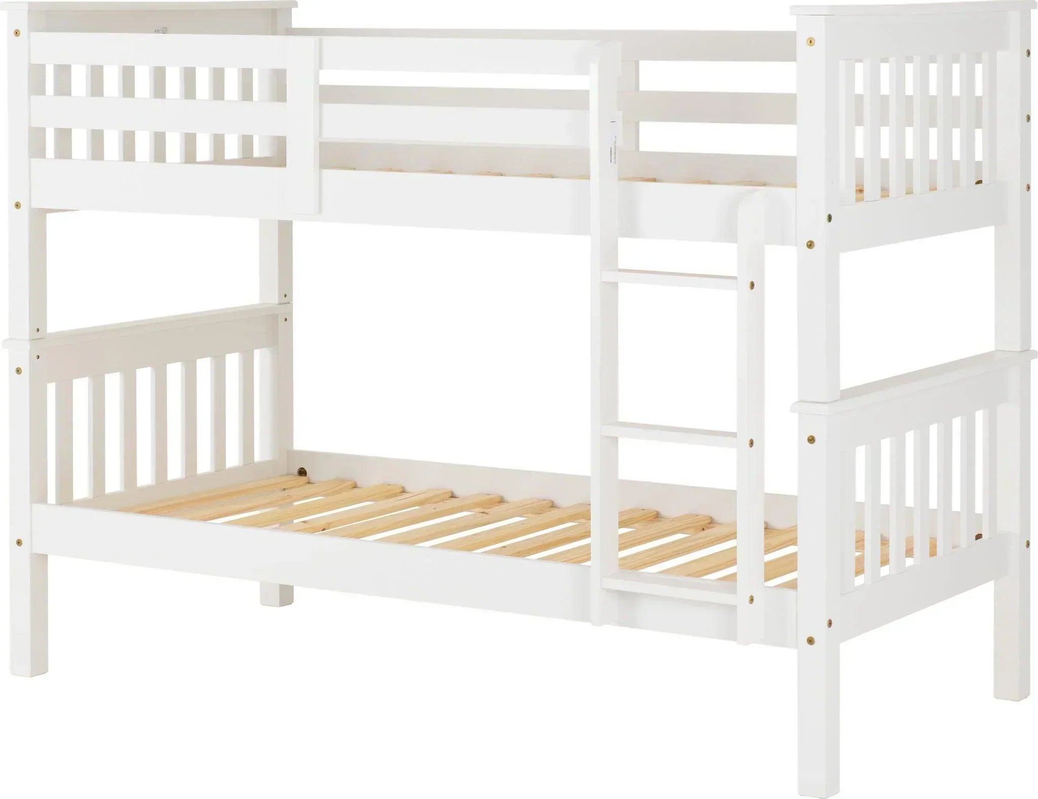Lily Wooden Bunk Bed with Pull-Out Trundle – Solid Pine Space-Saving Frame – Kids Bedroom Furniture