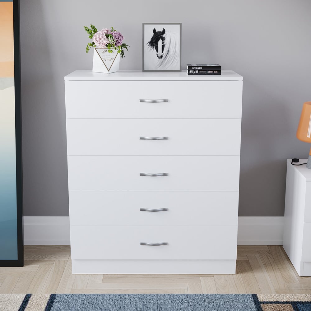 Chester 5-Drawer Chest – Classic Bedroom Storage Unit – Multiple Colours – Pre-Assembled Option Available