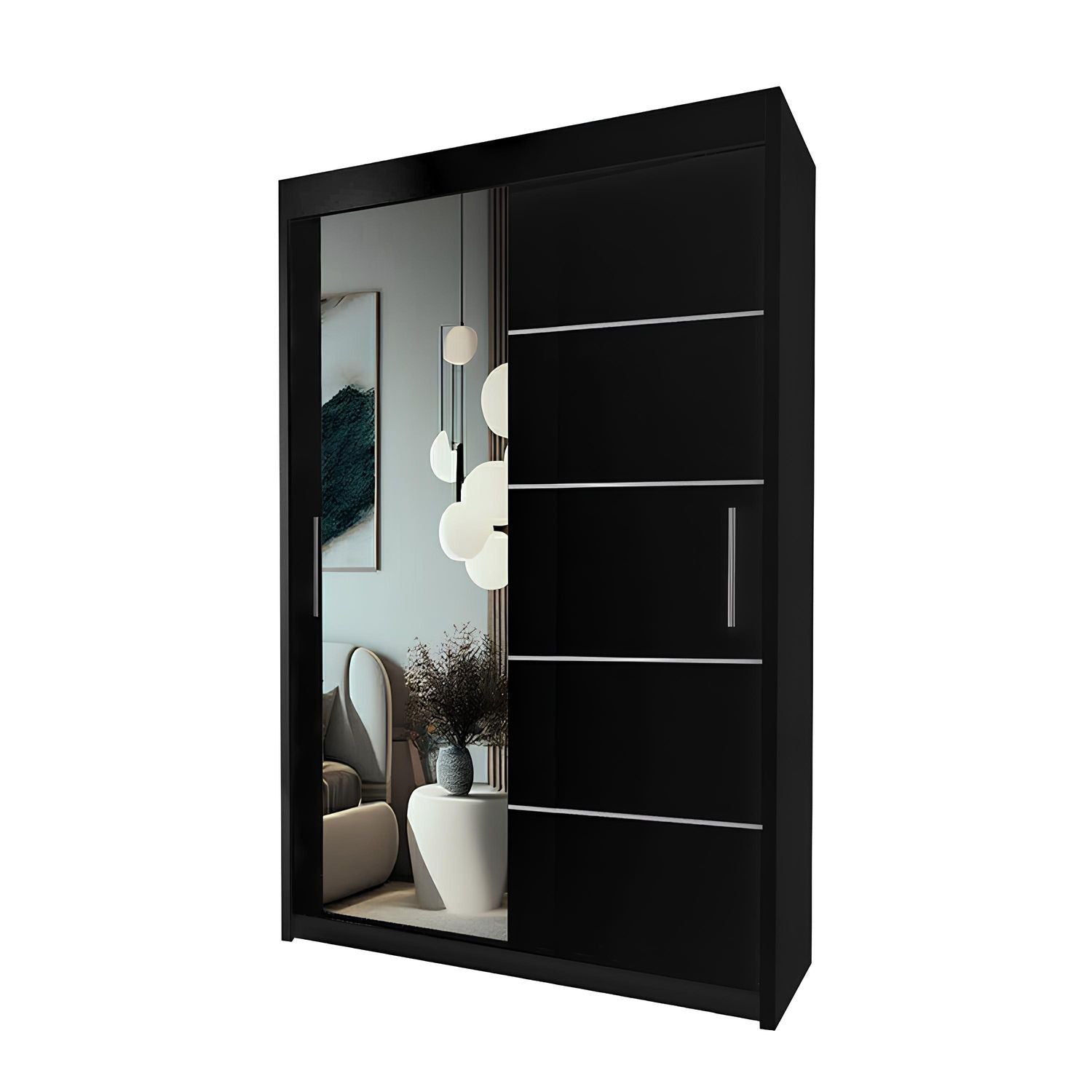 LYON Sliding Door Wardrobe with Mirror – 2 or 3 Doors – Multiple Sizes & Colours – Shelves, Rails & Drawers