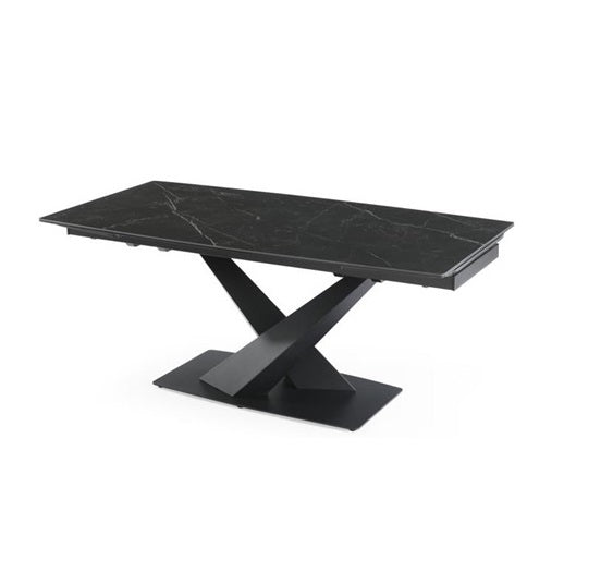 Nordic Rock Extendable Ceramic Dining Table – Rectangular Sintered Stone Top – Seats up to 6 – Modern Style