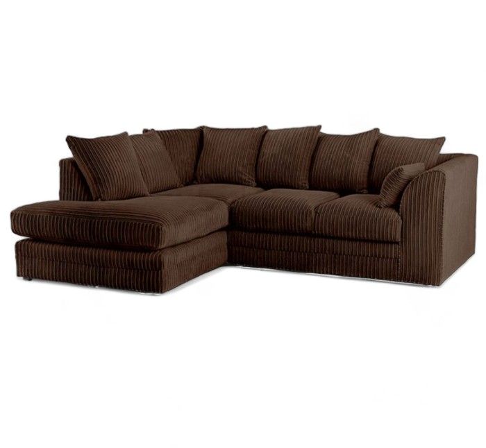 Manny L-Shape Corner Sofa – 4-Seater Jumbo Cord Fabric – Left or Right Facing – Memory Foam & Scatter Cushions