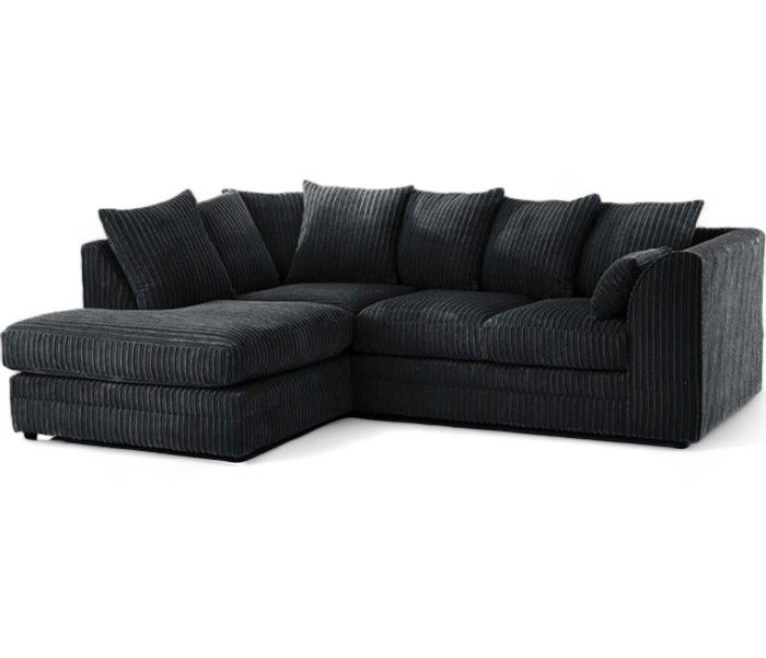 Manny L-Shape Corner Sofa – 4-Seater Jumbo Cord Fabric – Left or Right Facing – Memory Foam & Scatter Cushions