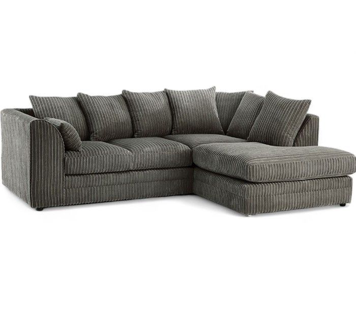 Manny L-Shape Corner Sofa – 4-Seater Jumbo Cord Fabric – Left or Right Facing – Memory Foam & Scatter Cushions