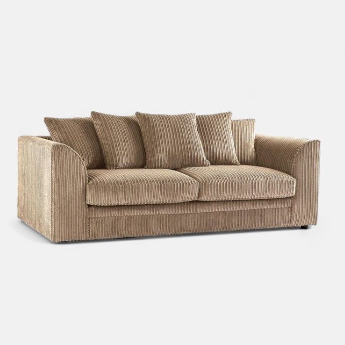 Manny Jumbo Cord Sofa – 2 or 3 Seater – Memory Foam Cushions – Scatter Back – Multiple Colours