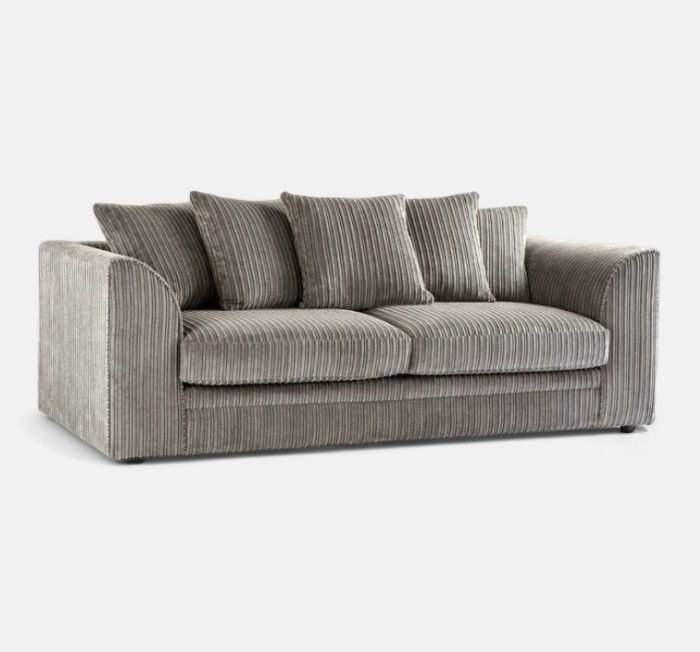 Manny Jumbo Cord Sofa – 2 or 3 Seater – Memory Foam Cushions – Scatter Back – Multiple Colours