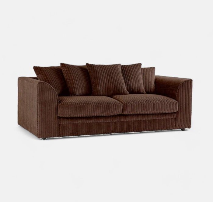 Manny Jumbo Cord Sofa – 2 or 3 Seater – Memory Foam Cushions – Scatter Back – Multiple Colours