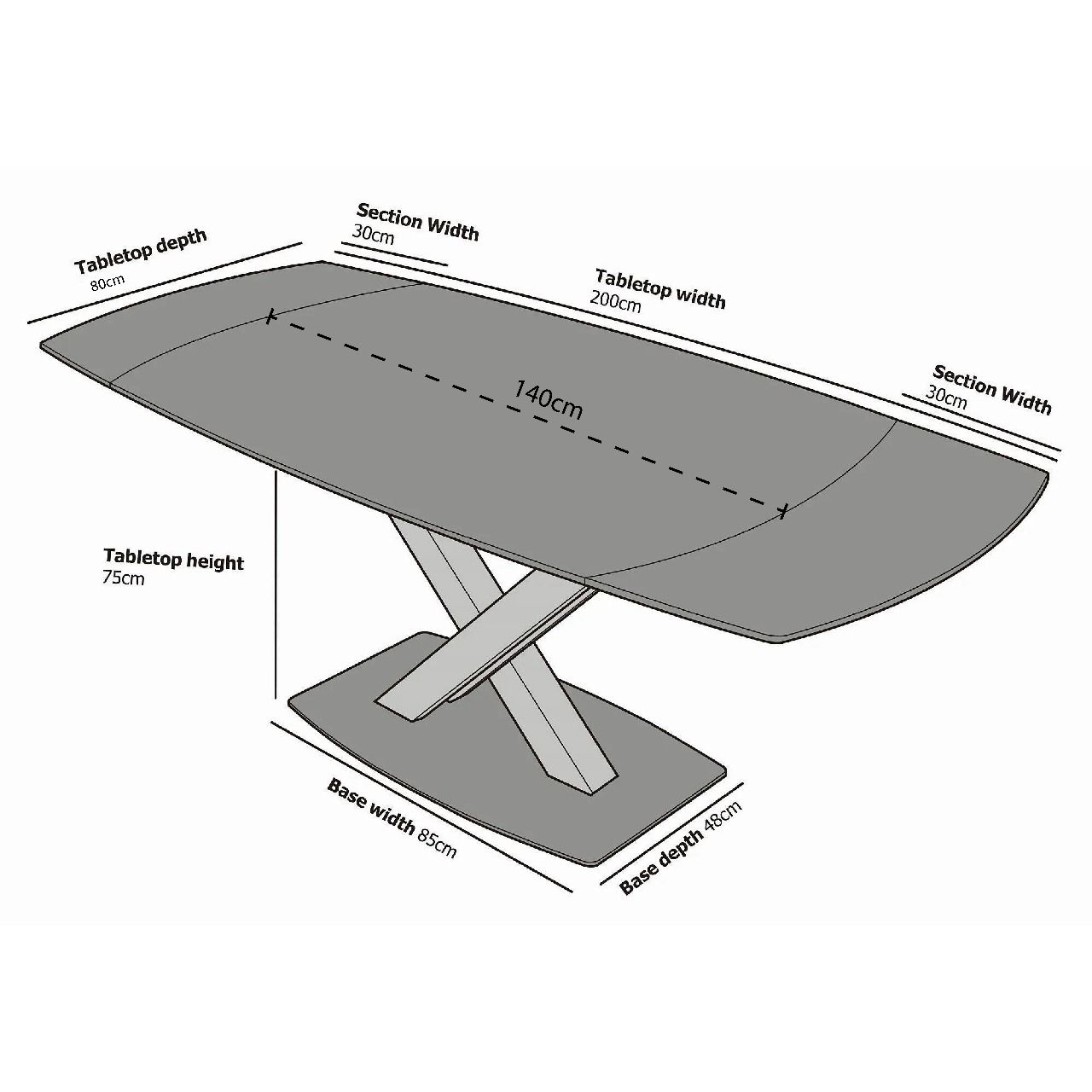 Nordic Rock Extendable Ceramic Dining Table – Rectangular Sintered Stone Top – Seats up to 6 – Modern Style