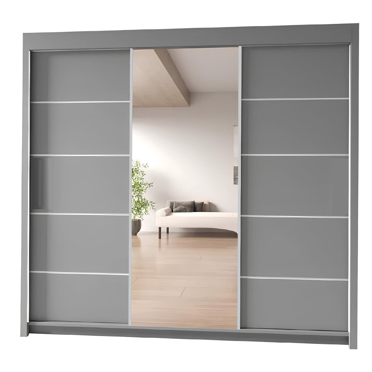 OSLO Sliding Door Wardrobe with Mirror – 2 or 3 Doors – Multiple Sizes & Colours – Shelves, Rails & Drawers