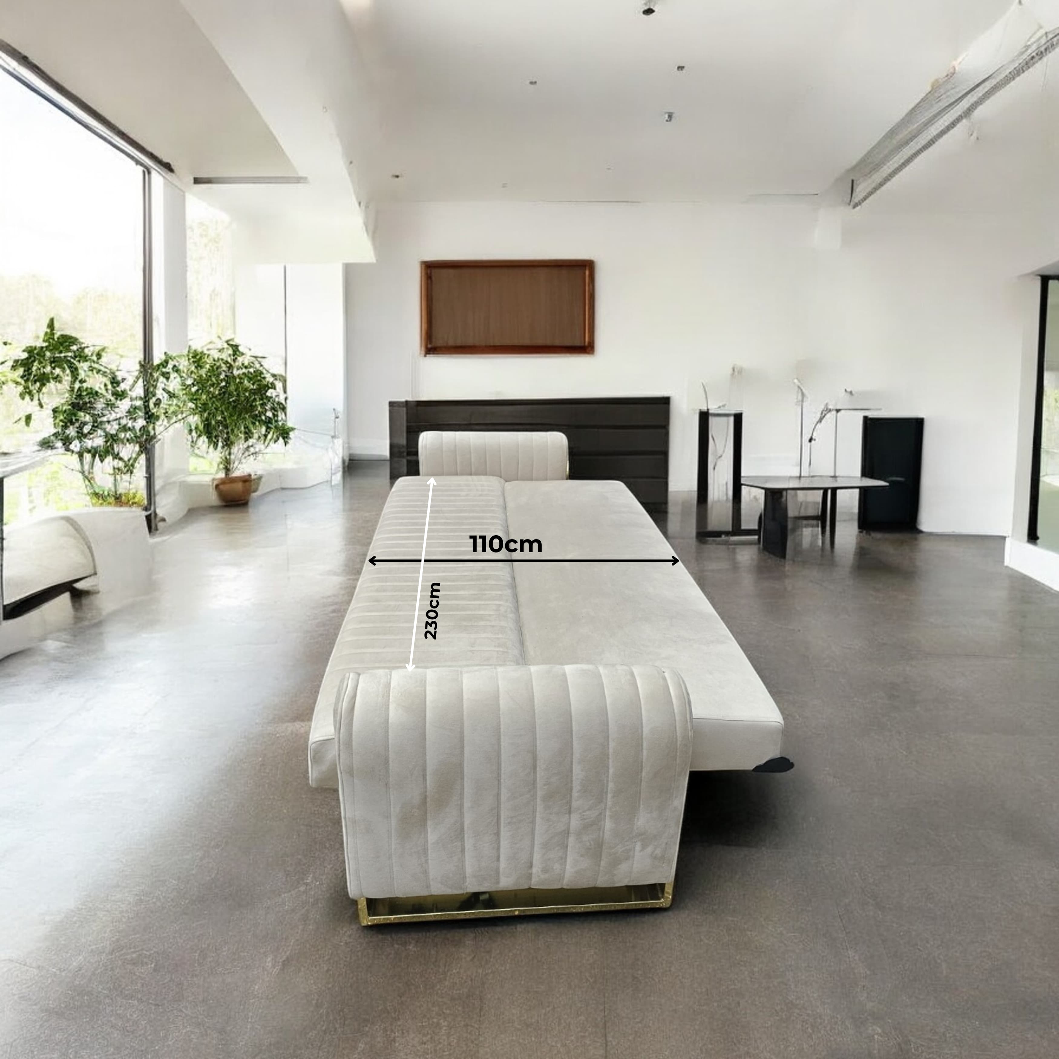 Houston 3-Seater Sofa Bed with Storage – Foam Cushion Click-Clack Sofa with 2 Cushions –