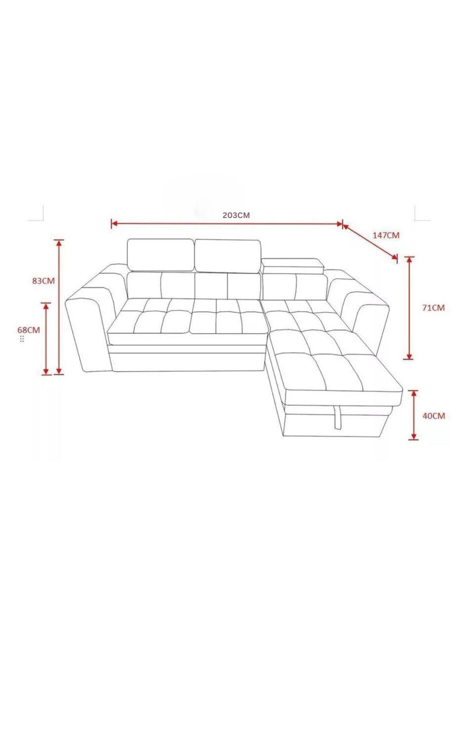 Luca Velvet Corner Sofa Bed with Storage – Universal Side – Pull-Out Double Sleeper with Solid Wood Frame