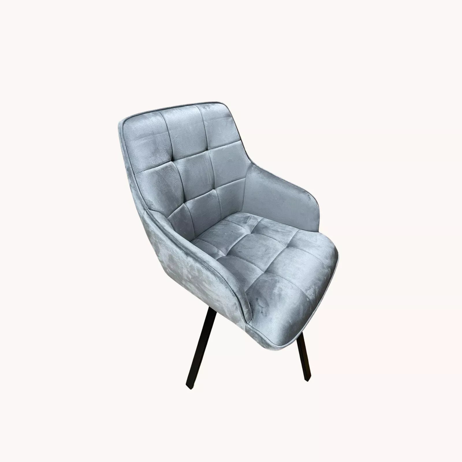 2x Swivel Velvet Dining Chairs – Modern Upholstered Seating with Rotatable Metal Legs – Set of 2