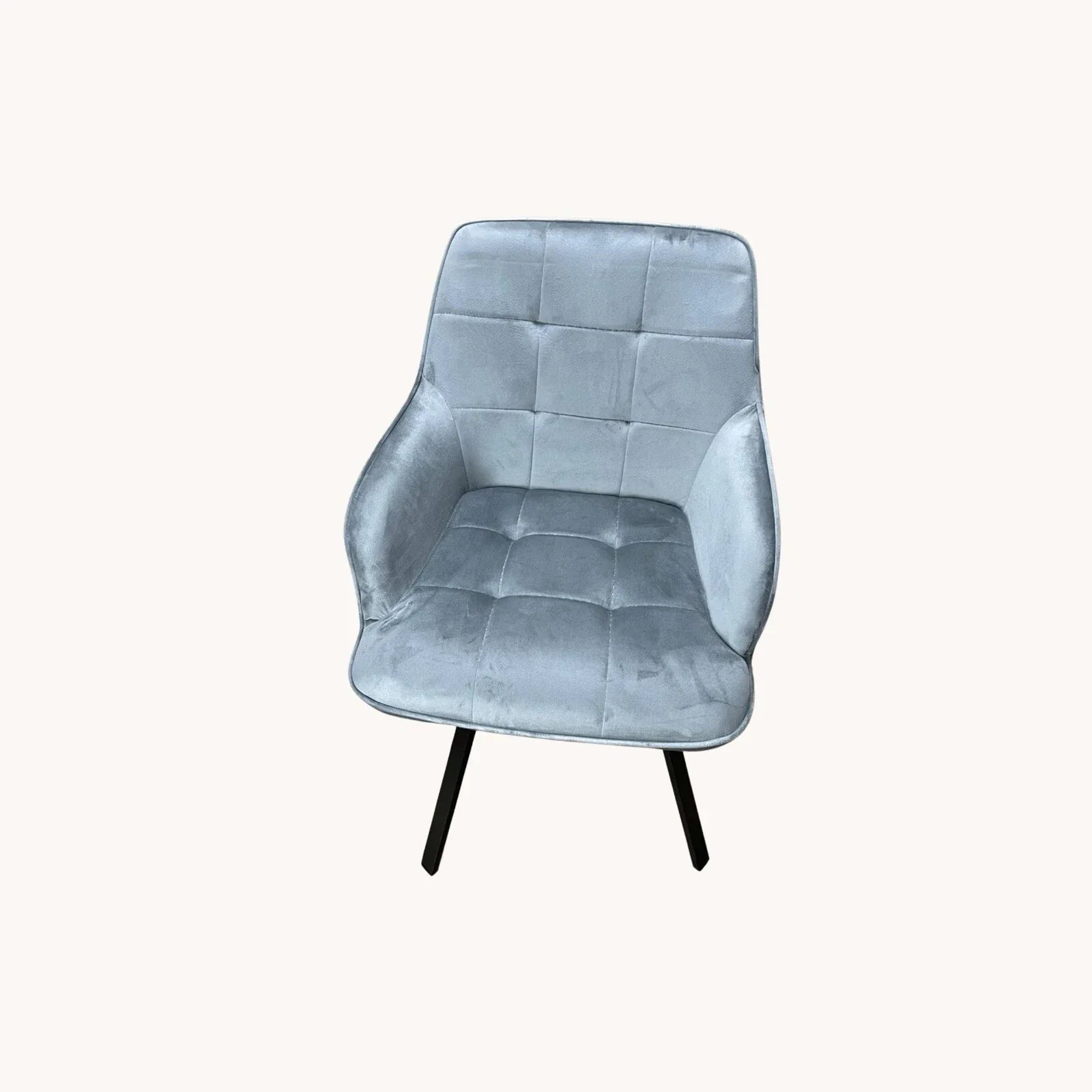 2x Swivel Velvet Dining Chairs – Modern Upholstered Seating with Rotatable Metal Legs – Set of 2