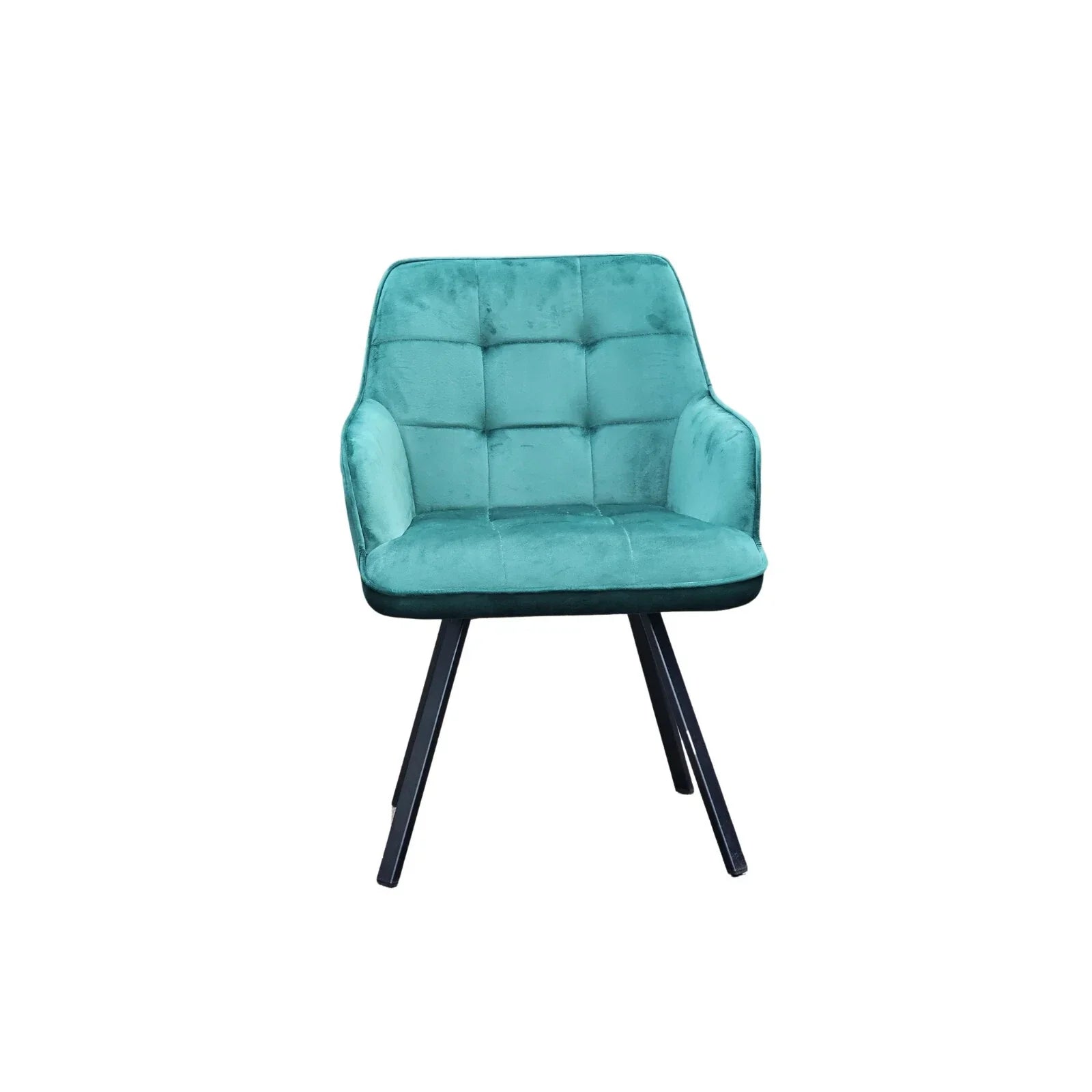 2x Swivel Velvet Dining Chairs – Modern Upholstered Seating with Rotatable Metal Legs – Set of 2