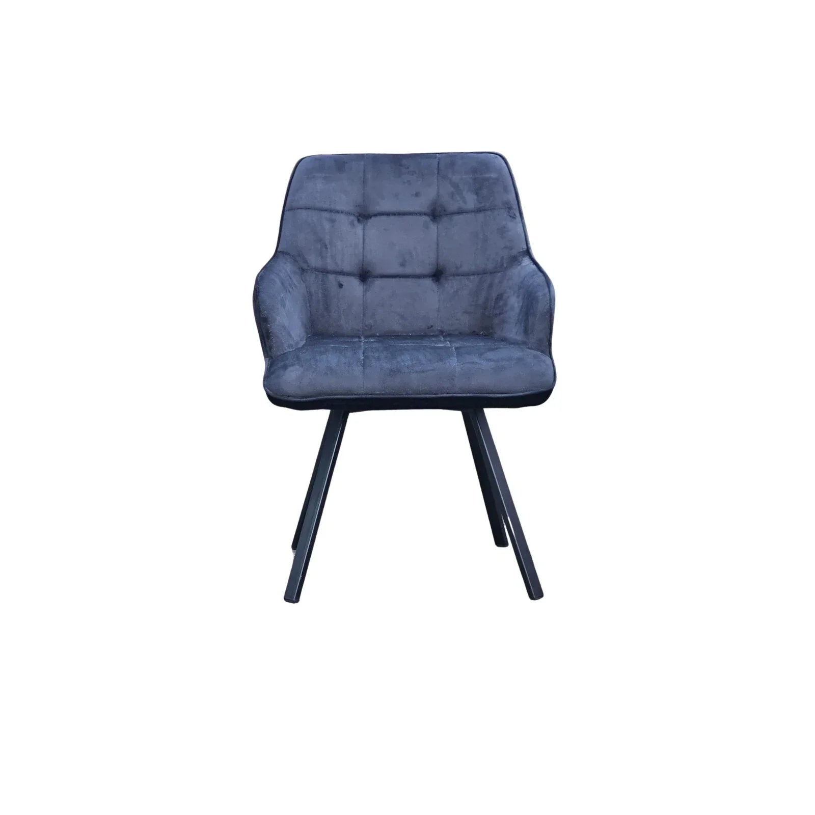 2x Swivel Velvet Dining Chairs – Modern Upholstered Seating with Rotatable Metal Legs – Set of 2