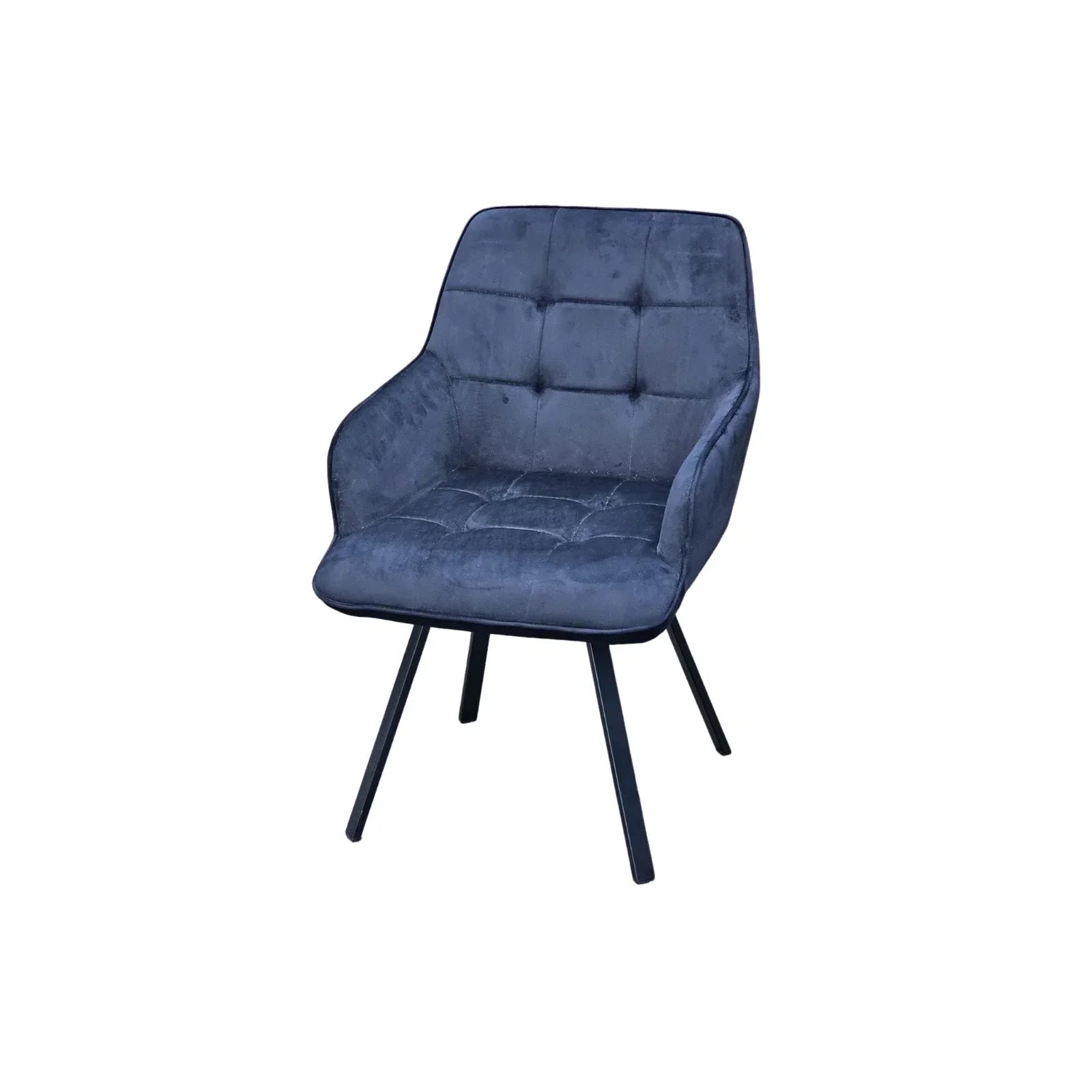 2x Swivel Velvet Dining Chairs – Modern Upholstered Seating with Rotatable Metal Legs – Set of 2