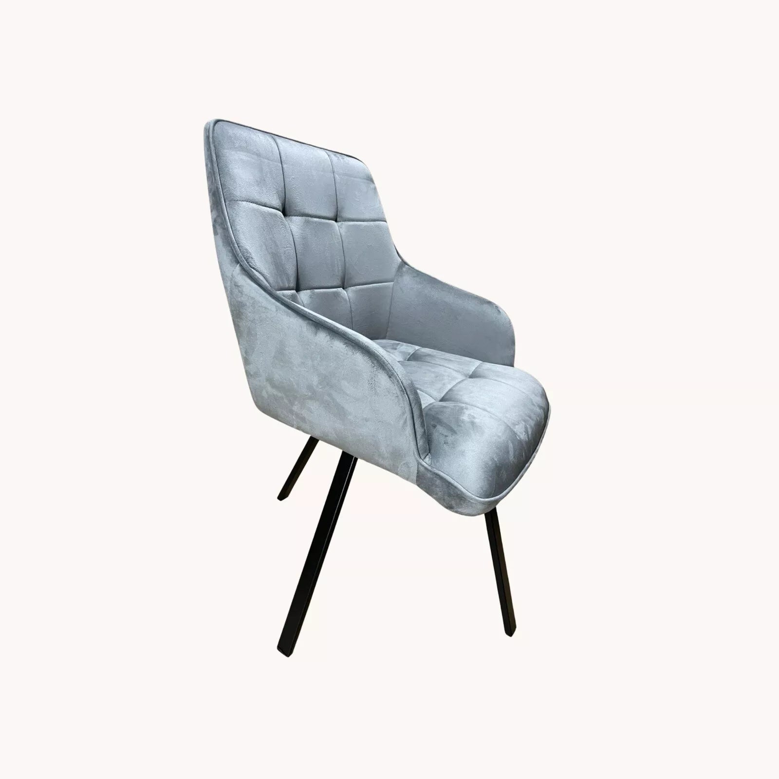 2x Swivel Velvet Dining Chairs – Modern Upholstered Seating with Rotatable Metal Legs – Set of 2